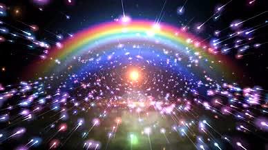4K动感粒子彩虹雨DJ背景VJ视频视频的预览图